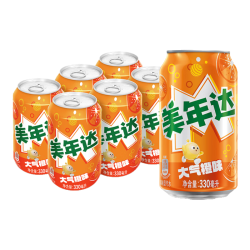 美年达百事可乐美年达大气橙味汽水碳酸饮料330ml*6听 9.9元 - 86线报