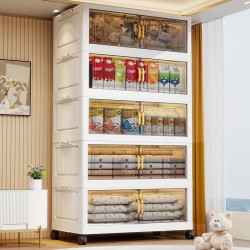 纳份爱加厚塑料收纳柜零食储物柜50面宽*24cm*5层110cm 59元 - 美泡泡