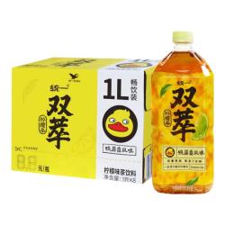 统一双萃柠檬茶1L*2瓶*8瓶整箱装鸭屎香风味柠檬茶 8.6元 - 美泡泡