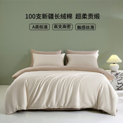 AIDLI A类100支高密全棉贡缎新疆长绒棉纯棉四件套 200*230cm - 折送网