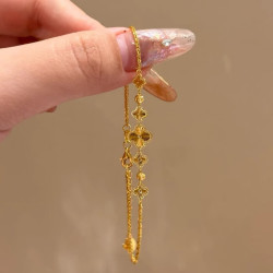 花饰庄园 新款五花叶花手链女小众设计甜美轻奢时尚手饰潮流百搭情人节 四叶手链 - 86线报