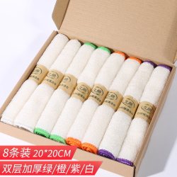 久丽洗碗布竹纤维厨房抹布吸水不掉毛双层加厚不易沾油洗碗巾布双层加厚绿/橙/紫20*20cm8条盒装 - 86线报
