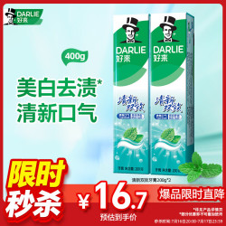 好来黑人清新双效牙膏2支/400g 10.7元 - 美泡泡