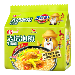统一老坛泡椒牛肉面袋装104g*5袋五连包 11.00元 - 线报酷