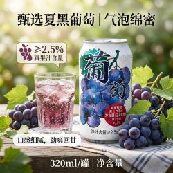 笑为鲜夏黑葡萄果汁12罐 12元 - 美泡泡